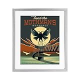 Design by Omar Escalante - USA Made Hanging Wall Art - 'Cryptid Tourism West Virginia', Framed Print Under Glass, Gray, 13 x 16 From Stupell Industries