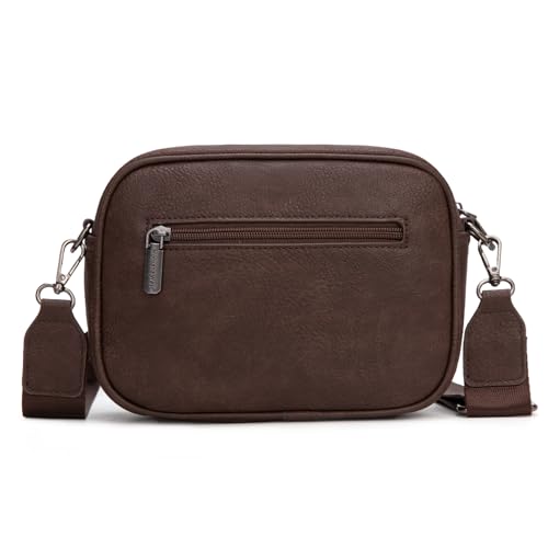 Image of Montana West Crossbody Bags for Women Cow Print Purse Triple Zip Shoulder Handbags with Wide Strap