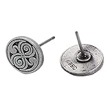 Doctor Who Women's Seal of Rassilon Engraved Stud Earrings