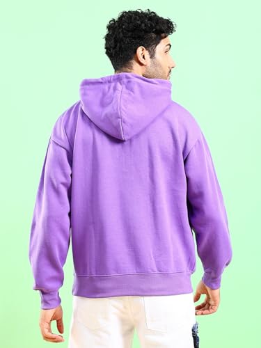 Image of The Indian Garage Co Men Regular Fit Solid Overhead Hooded Sweatshirt