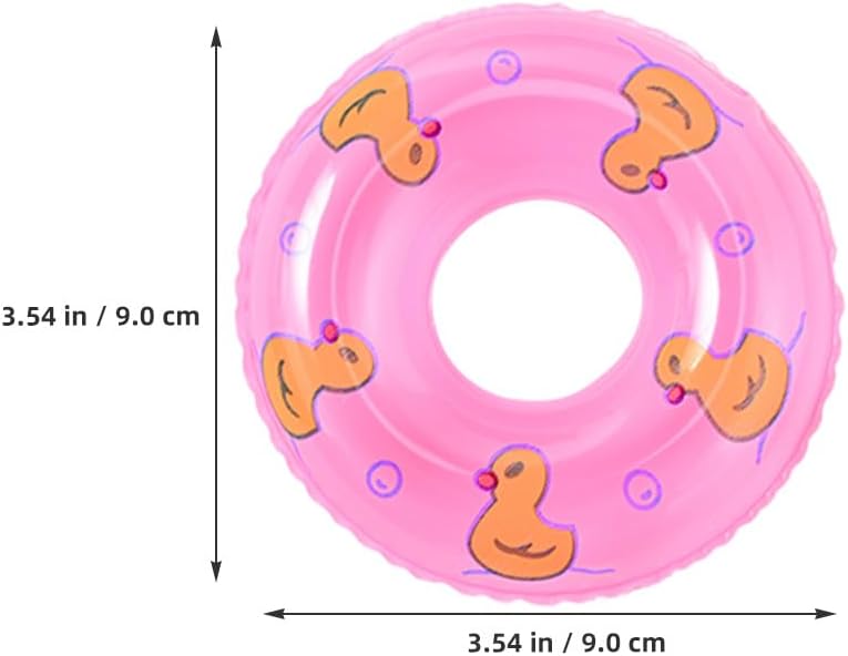 Veemoon Mini Swimming Rings, 8pcs Minituare Inflatable Swim Rings Cute Bathtub Float Dollhouse Pool Accessories Decorative Photography Props Tiny Beach Ornaments (3.54 Inch)