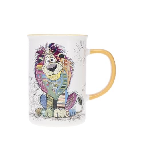 KIUB Grand mug avec des animaux - motif Lion assis majestueusement dans sa savane - matière porcelaine fine - contenance 360ML
