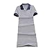 Teeuiear Women Embroidery Polo Striped Print Summer T Shirt Dress Slim Casual Mini Sport Dresses