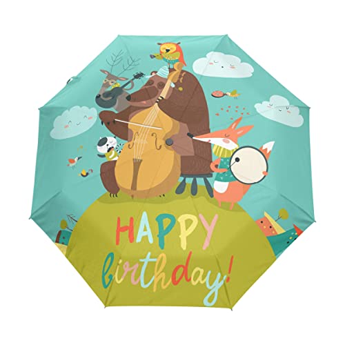Parapluie automatique pliable haut de gamme au motif musique animale