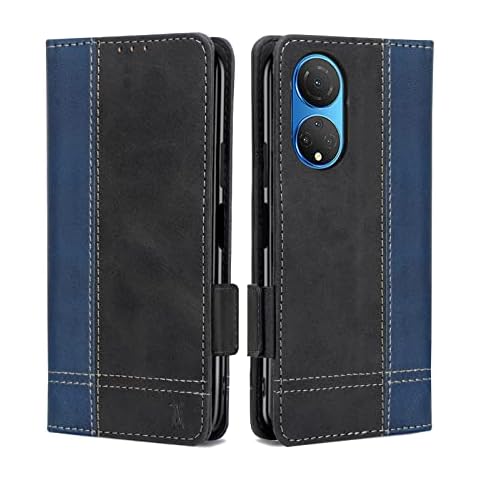 Honor X7 Phone Case, Magnetic Flip Leather Wallet Book Premium Case, Thin Slim TPU Bumper Silicone Folio Stand Honor X7 Cover, Shockproof Protective Case for Honor X7 Blue Cover