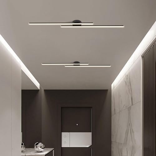 Plafonnier linéaire minimaliste haut de gamme noir 130cm à éclairage variable - 4