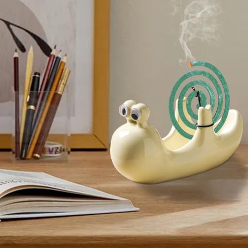 Support de bobine anti moucheron en céramique artistique d'escargot - 5