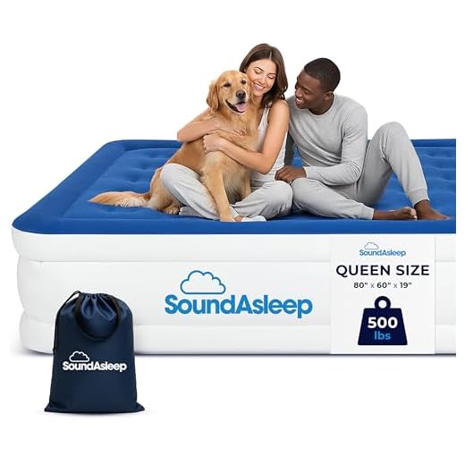 SoundAsleep Dream Series Air Mattress with ComfortCoil Technology & Internal High Capacity Pump - Queen Size