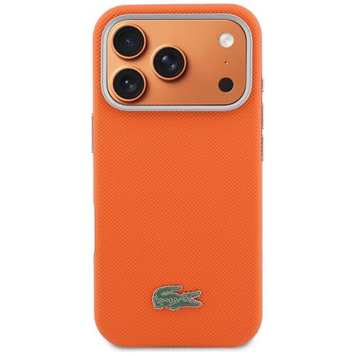 Coque Lacoste Petit piqué pour iPhone 17 Pro Max orange compatible MagSafe