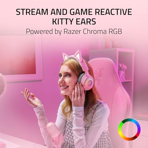 Image of Razer Kraken Kitty V3 Pro - Wireless RGB Kitty Headset for Gaming - Reactive Streaming Cat Ears - Triforce 40 mm Driver - Hyperspeed Wireless & Bluetooth - THX Spatial Audio | Quartz