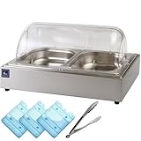 コールド チェーフィングディッシュ ステンレスタイプ ユニットパン＋保冷剤付き 選べるホテルパン PRO-CC (ホテルパン1/2 65mm) 保冷ディスプレイ ビュッフェ プレート 容器 トレイ