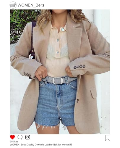 Image of WHIPPY Women Leather Belts for Jeans Pants Fashion Dress Belt for Women with Solid Pin Buckle