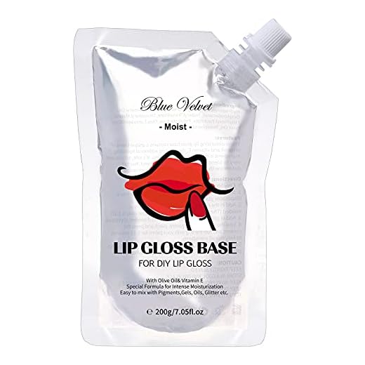 Blue Velvet Lip Gloss Making Base Oil 7.05 oz Clear Lip Gloss Non-Stick Moisturizing Versagel Lip Gloss Flavoring Base Gel with Vitamin E and Olive Oil Lip Gloss Supplies for DIY Handmade Lip Balms Lip Plumper (Moist)