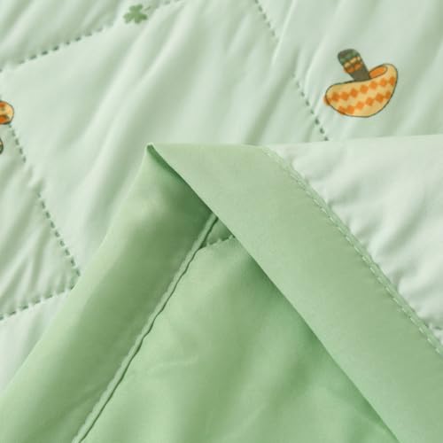 Edredon verano de microfibra Highdi colcha ligera reversible verde 200x230cm para cama doble 5