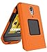 Nakedcellphone Case for CAT S22 Flip Phone, Slim Hard Shell Protector Cover - Bright Orange