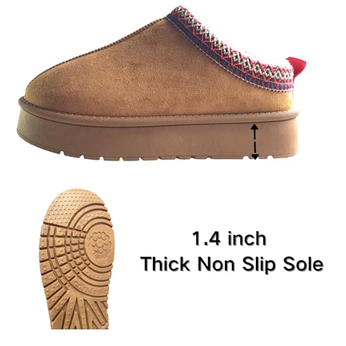 Women's Slippers Platform Fleece Lined Mini Boots Short Ankle Sneakers Warm Winter Outdoor House Shoes4