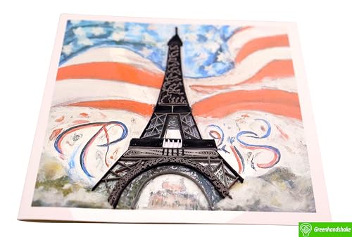 Greenhandshake STARS & STRIPES IN PARIS Quilling Art Greeting Card thumb #3