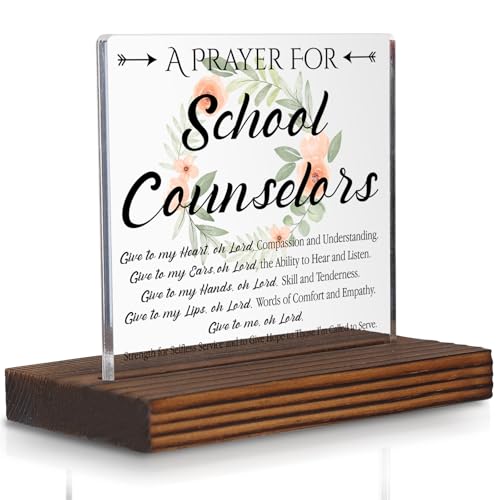 School Counselor Prayer Desk Sign, Faith-Based Christian Gift for Counselors