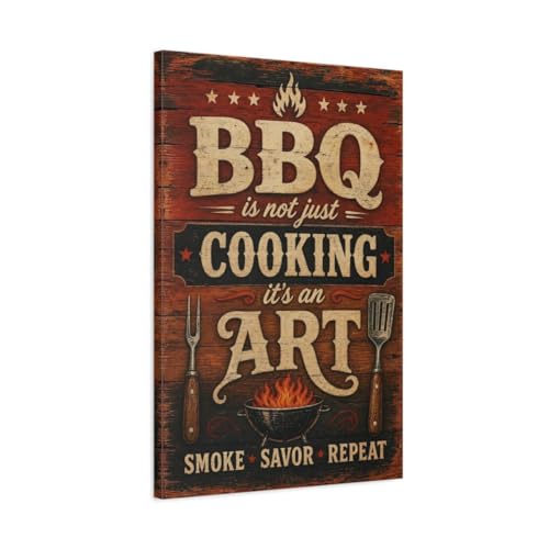 Tableau BBQ Vintage Anti-Reflet pour Cuisine : Sublimer un Mur Vide de Salle à Manger