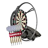 INCLUYE ILUMINACIÓN: 240 potentes ledes, por lo que el accesorio #DoYourDart Darts garantiza una iluminación uniforme y completamente libre de sombras y una máxima comodidad de juego. La iluminación estable para diana está equipada con un regulador de intensidad y 3 niveles de brillo.