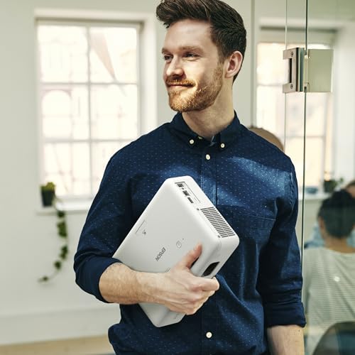 Epson CO-W01 Video projecteur WXGA, HD Ready 16:10, Technologie 3LCD, 3000 Lumens, Connexion USB/HDMI, Correction Horizontale Verticale du trapèze, Haut-Parleur intégré, Projection jusqu'à 378”