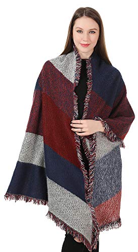 World of Shawls Écharpe longue pour femme Style célébrité, Châle d'hiver marron Cover