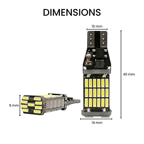 Image of T15 W16W 45 LED Canbus Signal Indicator Light Lamp (Set of 2) (Red)