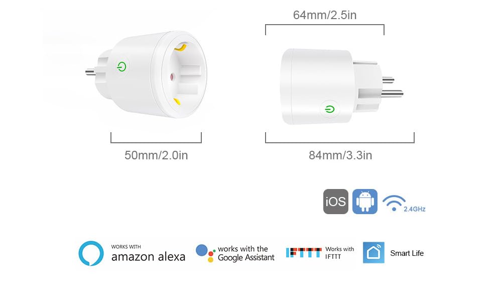 Zigbee WiFi Smart Plug Outlet Compatible with Alexa Google Assistant SmartThings IFTTT ZigBee Hub Required EU 16A — view 5