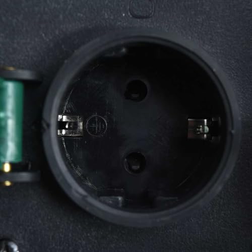 vidaXL Gartensteckdose 4-fach Wasserfest mit 1,5 m Kabel Universalstecker Steinoptik Au&szlig;ensteckdose Steckdose Steinsteckdose Kunstharz Grau