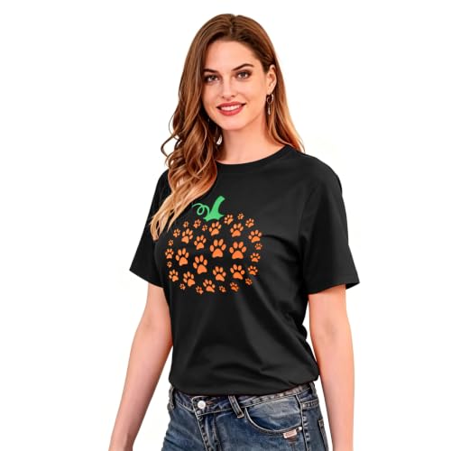 Halloween Pumpkin Shirt Women Graphic Tee Fall Casual Shirt - image 4