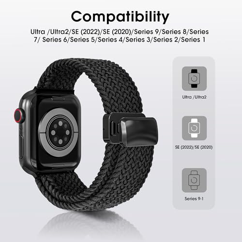 Arae US-MAWB-40MM-BK Magnetic Stretchy Watch Band Compatible thumb #1