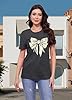 CQF Bow Shirts for Women Cute Pink Bowknot Ribbon Print Tee Tops Bow Girly Aesthetic T-Shirts, Grey, S #1