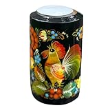 Handbemalter Teelichthalter aus Holz mit Petrykiwka-Malerei – Ukrainischer Kerzenhalter, Florale Deko, Geschenkidee