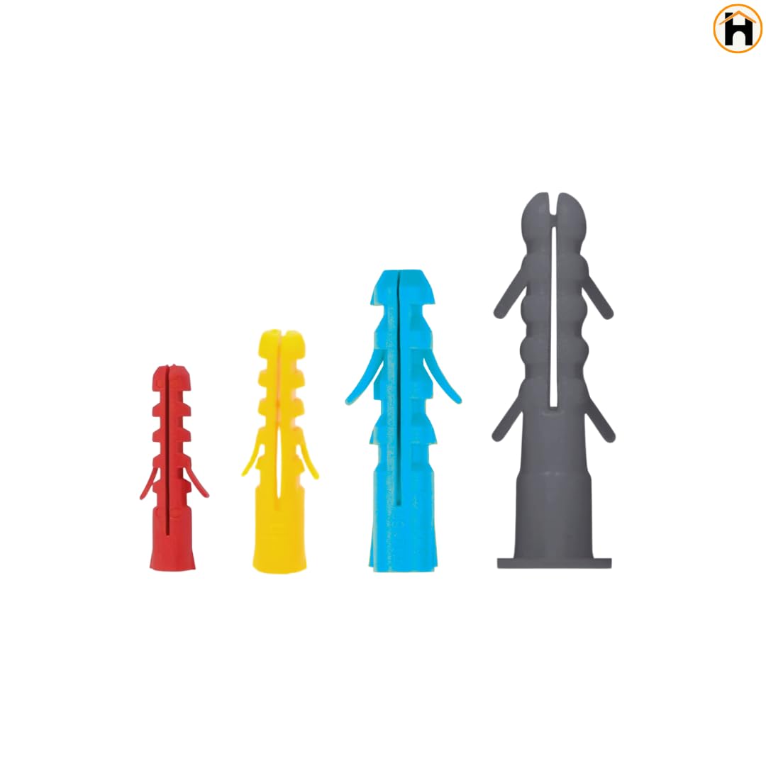 Homdum Assorted Nylon Wall Plugs I Sleeve Gitt I Toggle Anchor Plug I Pack of 270Pc