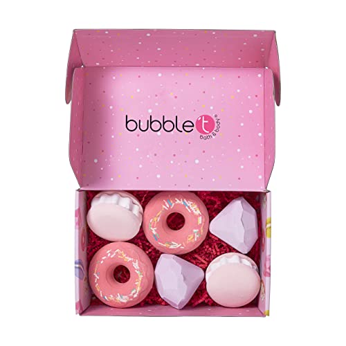 Bubble T Cosmetics Mixed Bubble Bath Bomb Fizzer Gift Set, 6 Piece Collection With Sweet Scents Of Watermelon, Strawberry And Rainbow Fruits, 6 X 150G #TOP1