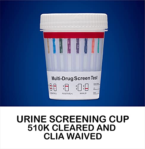 5 Pack - DrugExam 12 Panel Drug Test Cup Kit with Temperature Strip-Testing Marijuana THC50/AMP500/BAR300/BZO300/COC150/MDMA500/MET500/MTD300/OPI300/OXY100/PCP25/TCA1000.Urine Test.