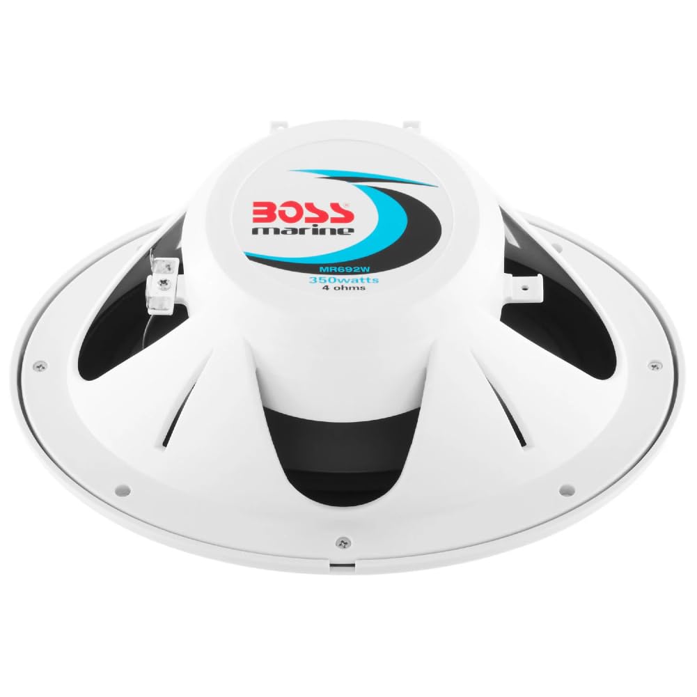 Kit Set para Boss Audio Systems MR692W Altavoces Marinos ovalados 2 vías, Blancos, 6 x 9 15 x 23 cm, 175 vatios rms 350 vatios máx, 4 ohmios, Resistentes Agua, mar, Piscina, Barco, Hotel, por Pares