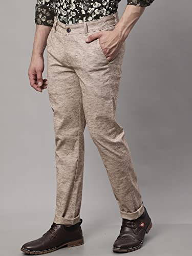 Image of Majestic Man Men's Slim Fit Mid Rise Casual Comfortable Trousers