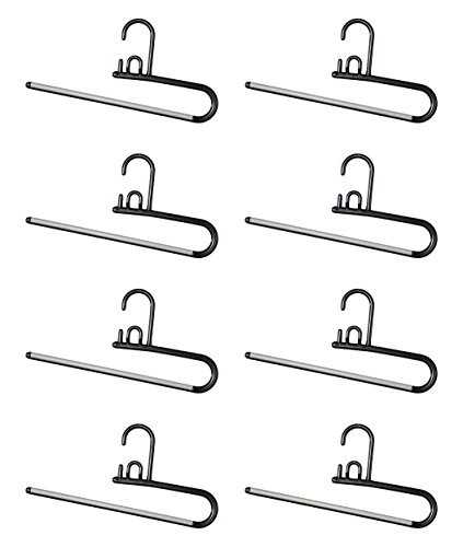 シンコハンガー スラックスストップバー連結ハンガー ブラック リレーストップバー 「ベストライン」 8本組 日本製