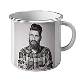 Fabulous Mug M�tal Tasse Photo de C�l�brit� Emmanuel Macron Hipster Noir et Blanc Humour Politicien