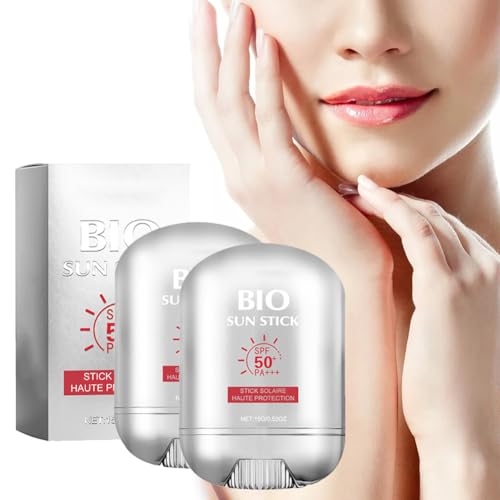 2 PCS Bio Sun Stick Peptide 9 Sun Stick SPF50+ Pa+++ Portable Sunscreen Stick Pro UV Advanced Protection Sunscreen Stick Refreshing Non Greasy And Easy To Apply Facial Sunscreens
