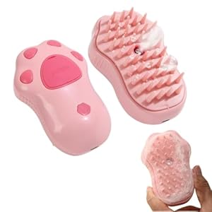 Cat Steam Brush, 3 in 1 Steamy Pet Brushes with Silicone Bristles, Steamy Brush for Shedding, Massage, Grooming, Cleaning, Pet Hair Brushes, Spritz Defur Comb For Cats & Dogs