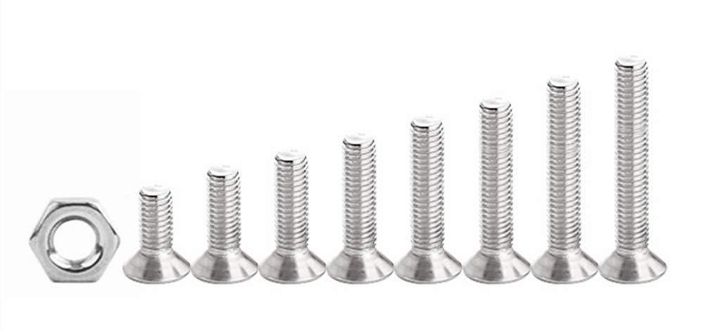 160Pcs #8-32 UNC Stainless Steel Phillips Flat Head Countersunk Machine Screws Nuts Assortment Kit- #8-32x 1/4" 5/16" 3/8" 1/2" 5/8" 3/4" 7/8" 1"