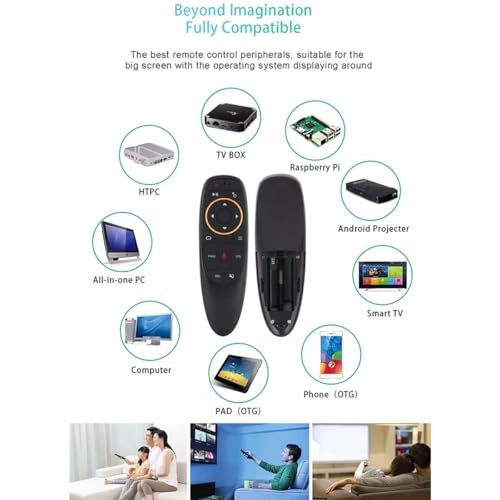 Image of Air Mouse Wireless Infrared Remote Control 6 Axis Gyroscope IR Learning Original Fly Mouse with Bluetooth Voice Input Mic Compatible for Any Smart TV Android TV Box PC Projector Universal