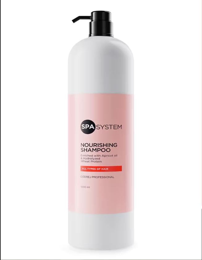 Spa System Nourishing Shampoo (1000 ml) | Enriched with apricot oil, silk amino acids & shea butter || NORMAL TO FRIZZY & UNRULY HAIR ||-image-29