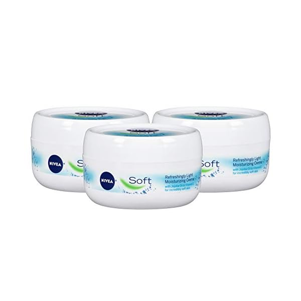 NIVEA Soft, Refreshingly Soft Moisturizing Cream, 3 Pack of 6.8 Oz Jars