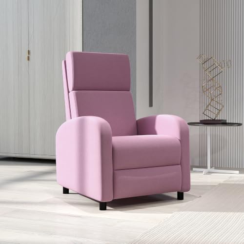 Miniatura 9 de Homcom Sillón Relax Reclinable Manual Sillón Relax Tapizado En Lino Sintético Con Reposapiés Respaldo Alto Carga 120 Kg Butaca Reclinable Para Dormitorio Oficina Rosa