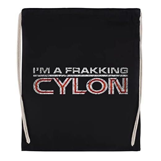 Luxogo Im A Frakking Cylon Bolsa de Gimnasio con Cordón Negro Unisex Drawstring Bag Gym