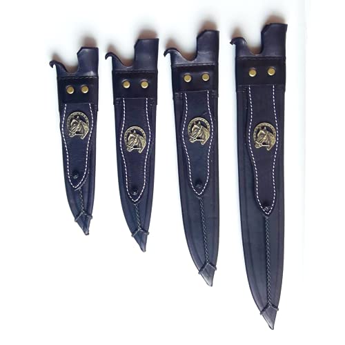 4x Bainha de Couro para Faca Kit Unidades para Cutelaria e Facas de Churrasco