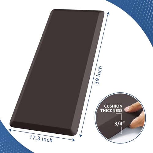 Image of 0.8 inch Thick Kitchen Mat Cushioned Anti Fatigue Rug Comfort Floor Mats | Water-Resistant, Non-Slip, Easy to Clean Comfort Floor Mat for Kitchen, Sink & Office, Multiple Colors & Sizes, 17.3 inchx39 inch